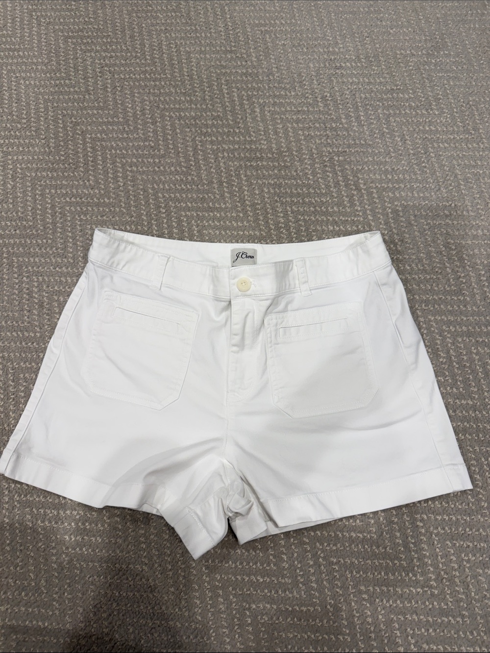 J. Crew White High-Rise Cotton Shorts